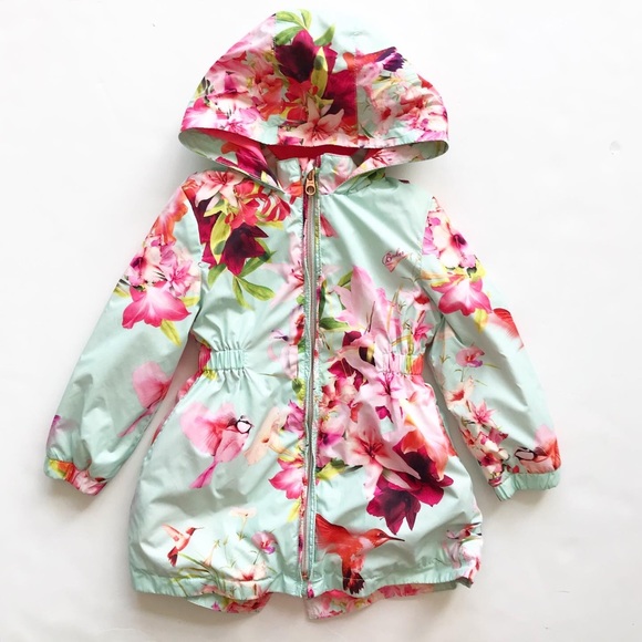Ted Baker Other - Ted Baker floral print hooded jacket EUC 2/3T